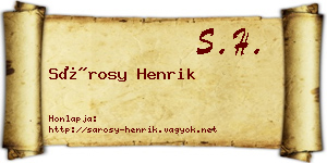 Sárosy Henrik névjegykártya